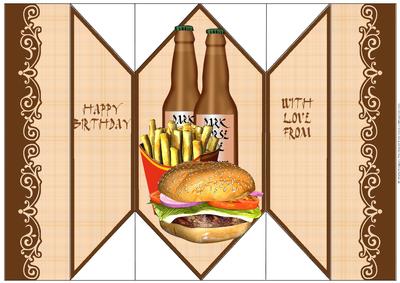 Diamond Fold Card - Beer and Burger 2
