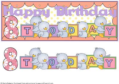 Large Dl Card - Bird Blocks - 8 Today