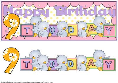Large Dl Card - Bird Blocks - 9 Today