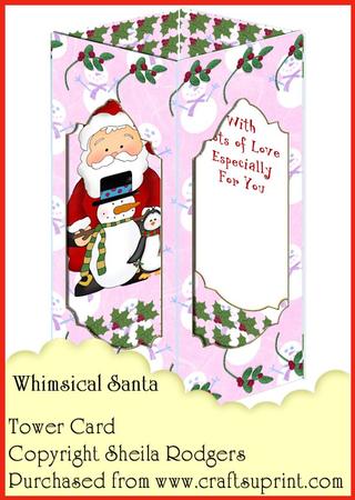 Tower Card - Whimsical Santa