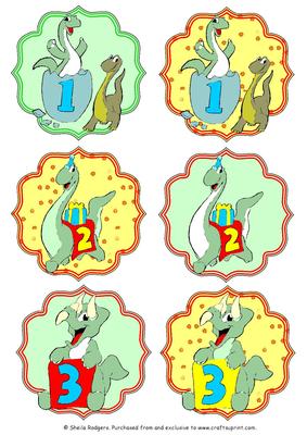 Set of 6 Dinosaur Toppers