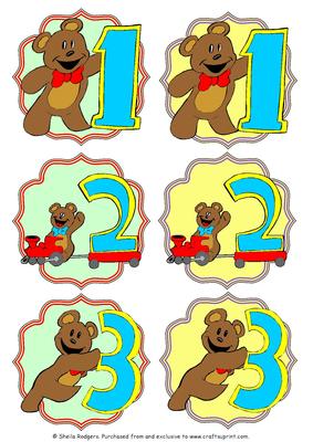 Set of 6 Teddy Age Toppers