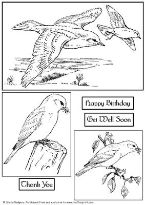 Digi Stamp - Bluebirds
