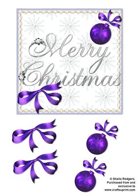 Silver Christmas with Purple Bauble
