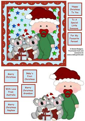 Christmas Baby with Toy Koalas