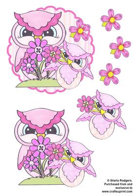 Scalloped Topper - Owls 1