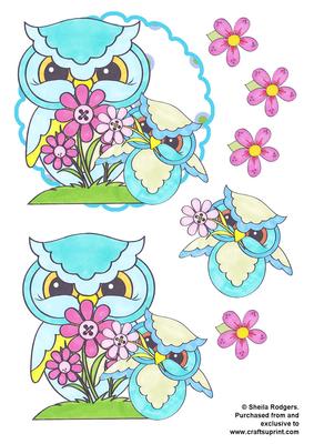 Scalloped Topper - Owls 2