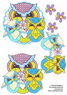 Scalloped Topper - Owls 4