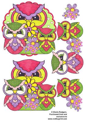Scalloped Topper - Owls 5