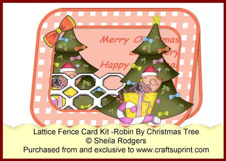 Lattice Fence Card Kit - Robin by Christmas Tree