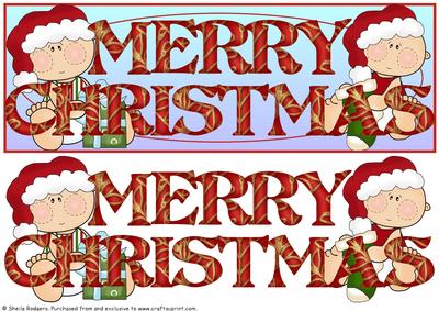 Large Dl Card - Merry Christmas Santa Babies