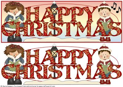 Large Dl Card - Happy Christmas Carol Singers 1
