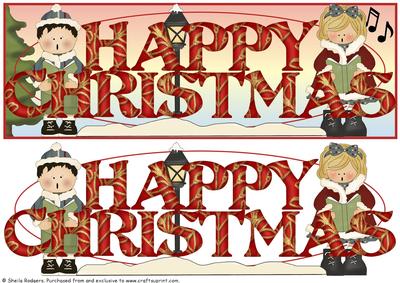 Large Dl Card - Happy Christmas Carol Singers 2