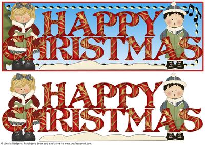 Large Dl Card - Happy Christmas Carol Singers 3