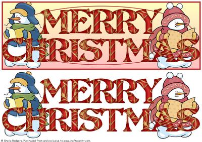 Large Dl Card - Merry Christmas Singing Snowmen 1