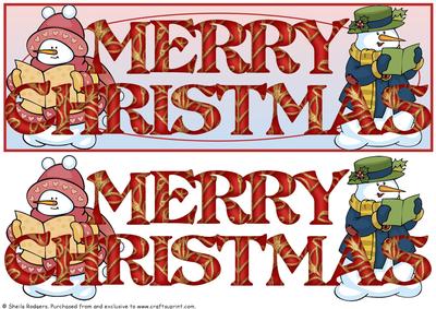 Large Dl Card - Merry Christmas Singing Snowmen 2