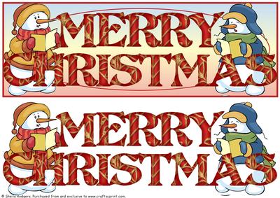 Large Dl Card - Merry Christmas Singing Snowmen 3