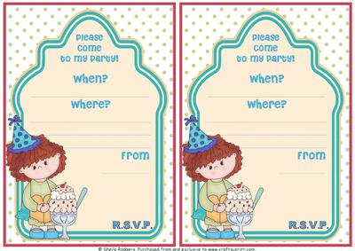 Birthday Party Invitation - Girl 3