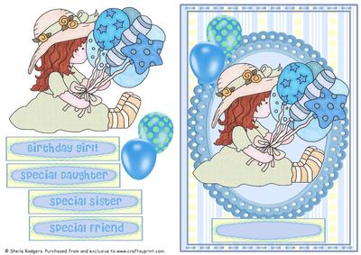 Sitting Susie Has Blue Balloons