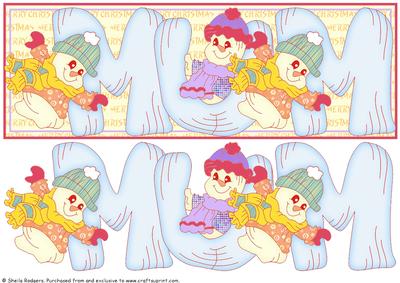 Large Dl Card - Merry Christmas - Mum