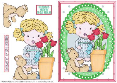 Sweet Girl with Tulips 2
