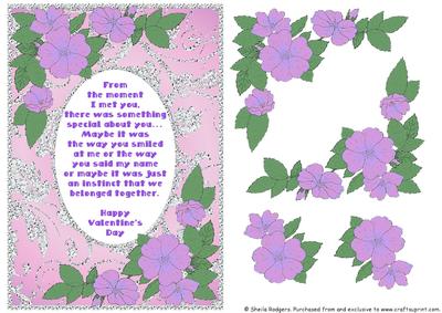Lilac Flowers Valentine Card