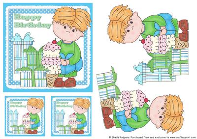 Birthday Boy with Gift Tags 2