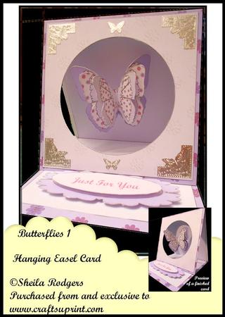 Hanging Easel Card - Butterflies 1