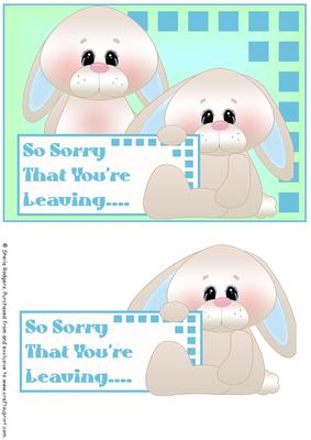 Sorry You're Leaving Bunnies - Blue