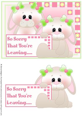 Sorry You're Leaving Bunnies - Pink