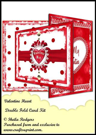 Double Fold Card Kit - Valentine Heart