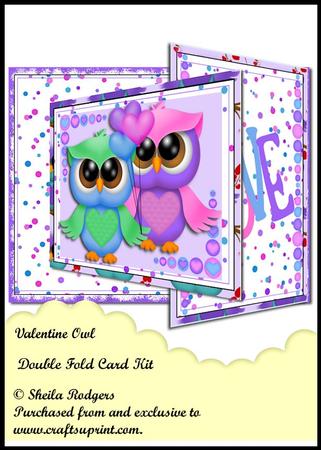 Double Fold Card Kit - Valentine Owl