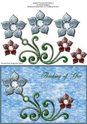 Metallic Flowers with Gems 2