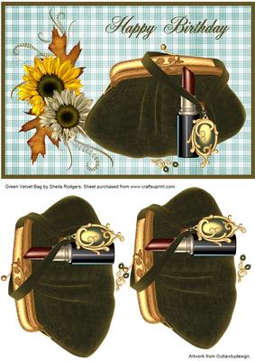 Green Velvet Bag