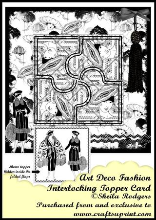 Interlocking Topper Card - Art Deco Fashion