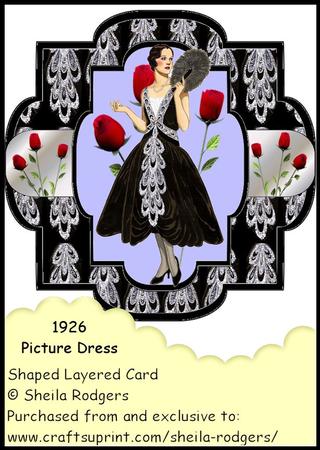 Shaped Layered Card - 1926 Picture Dress