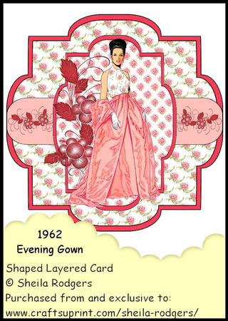 Shaped Layered Card - 1962 Evening Gown