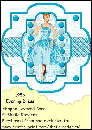 Shaped Layered Card - 1956 Evening Dress
