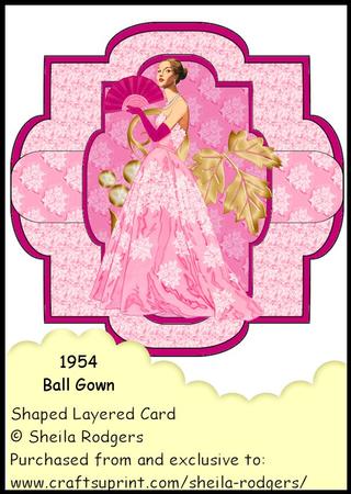 Shaped Layered Card - 1954 Ball Gown