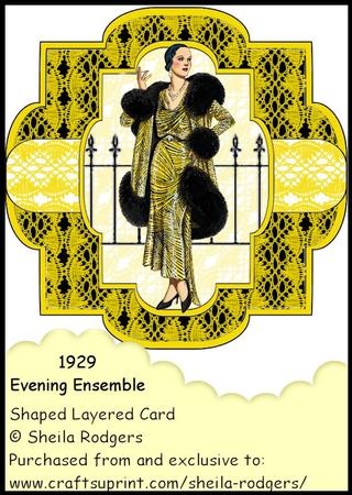 Shaped Layered Card - 1929 Evening Ensemble