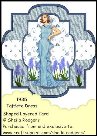 Shaped Layered Card - 1935 Taffeta Dress