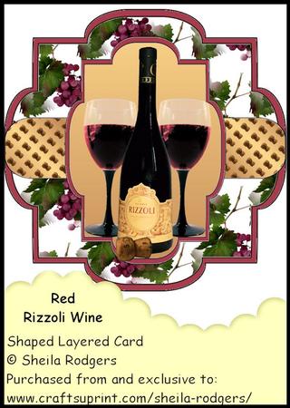 Shaped Layered Card - Red Rizzoli Wine