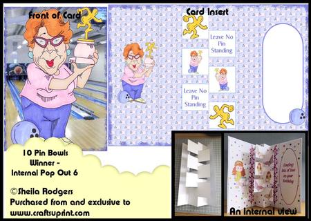 Internal Pop Out 6 Card - 10 Pin Bowls Winner