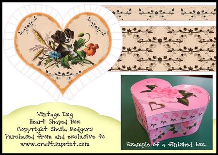 Heart Shaped Box - Vintage Dog