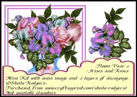 Flower Vase 3 - Irises and Roses