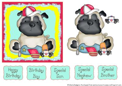 Pug Dog with Boy Toys 1