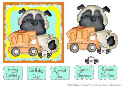 Pug Dog with Boy Toys 2