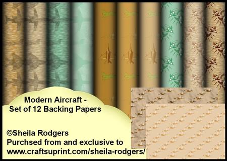 Modern Aircraft - Set of 10 Backing Papers