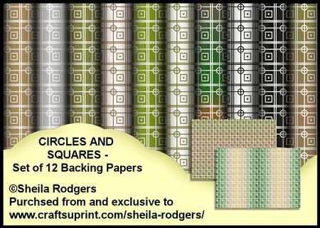 Circles and Squares - Set of 12 Backing Papers
