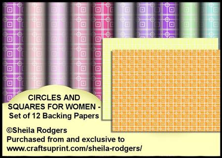 Circles and Squares - Set of 12 Backing Papers Set 2